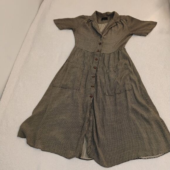 urban outfitters dress Mini Hounds tooth Button Down 50s Country Grunge Sz M - Picture 1 of 9